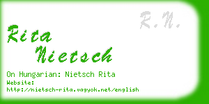 rita nietsch business card